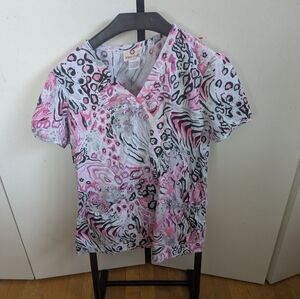 White cross scrub top